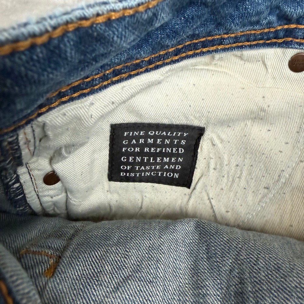 AKOO Mens Distressed Patchwork Jeans Light Wash Paint Splatter Denim Size 38 - Picture 15 of 16